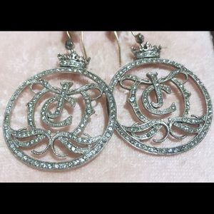 Juicy Couture Pave Logo Medallion Earrings